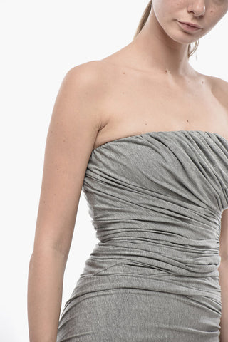 Draped Jersey Strapless Sheath Dress