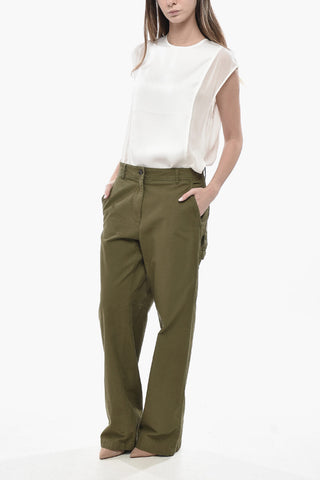 Stretch Cotton Loose-Fit Pants