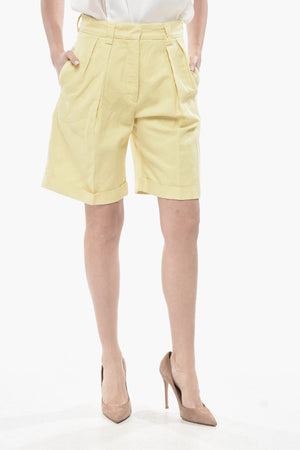 Shorts mit 2 Falten aus Baumwollmischung