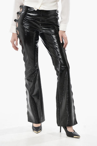 Eco-Patent Trousers with Lace-Up Sides