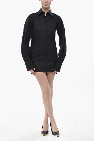 Poplin Shirtdress with Ton-on-Ton Logo