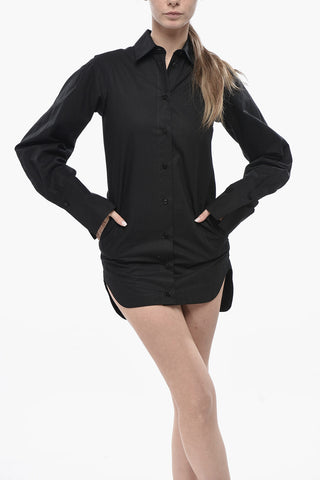 Poplin Shirtdress with Ton-on-Ton Logo