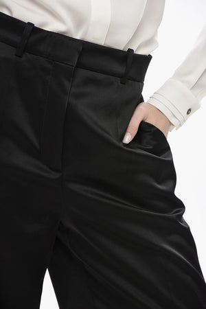 Satin Palazzo Trousers with Belt Loops