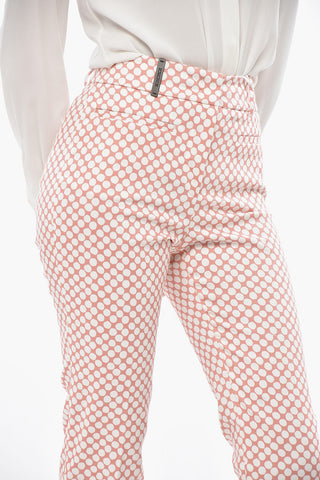 Chinohose aus Baumwollmischung mit Punktmuster