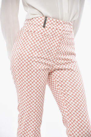 Chinohose aus Baumwollmischung mit Punktmuster