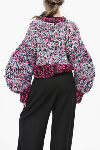 Crewneck Sweater with Balloon Sleeves