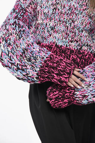 Crewneck Sweater with Balloon Sleeves