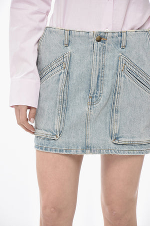 Denim Multi-Pocket Mini Skirt