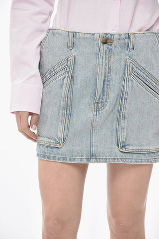 Denim Multi-Pocket Mini Skirt