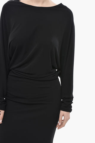 Vestito Bare Back con Maniche a Pipistrello