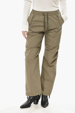 Cotton-Blend Joggers With Ankle Drawstring