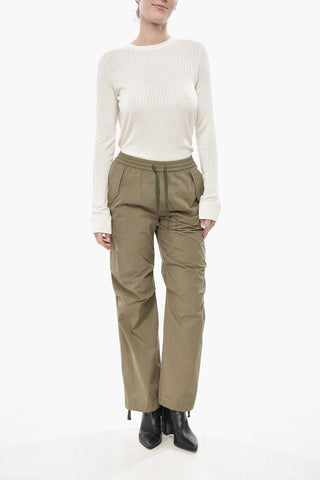 Cotton-Blend Joggers With Ankle Drawstring
