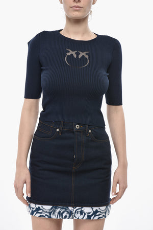 Crewneck TRITONE Cotton And Silk Short-Sleeve Top