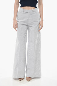 Wide-Leg Chino Stretch Cotton Trousers