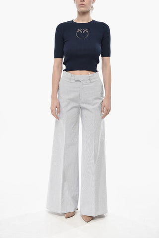 Wide-Leg Chinohose aus Stretch-Baumwolle