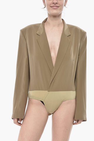 실크 블레이저 핏 바디수트