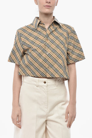 Cropped Fit Cotton Tartan Shirt