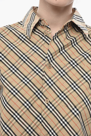 Cropped Fit Cotton Tartan Shirt