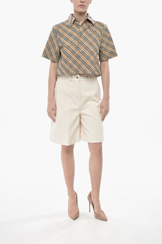 Cropped Fit Cotton Tartan Shirt