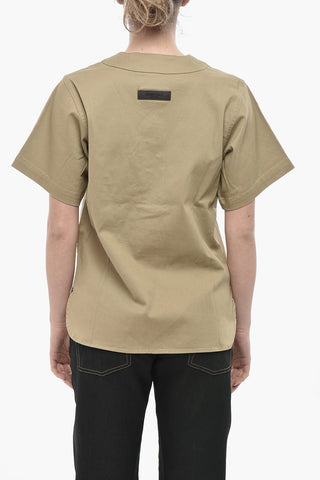 ESSENTIALS Short-Sleeve V-Neck Blouse