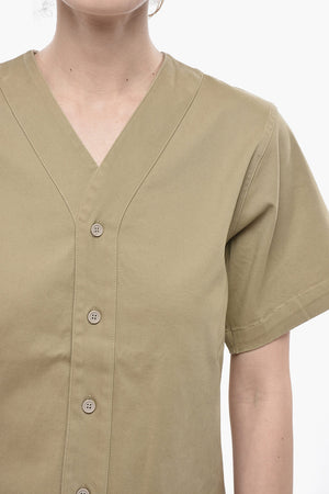 ESSENTIALS Short-Sleeve V-Neck Blouse