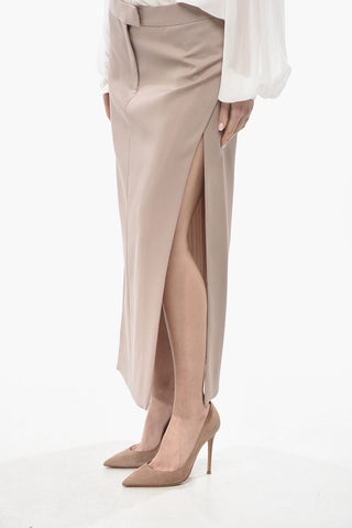 Wool Pencil Skirt With Side Slits