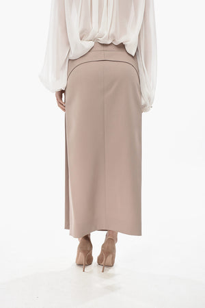 Wool Pencil Skirt With Side Slits