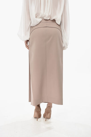 Wool Pencil Skirt With Side Slits