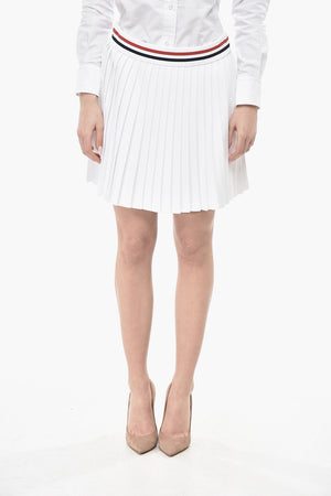 Pleated Knit Mini Skirt