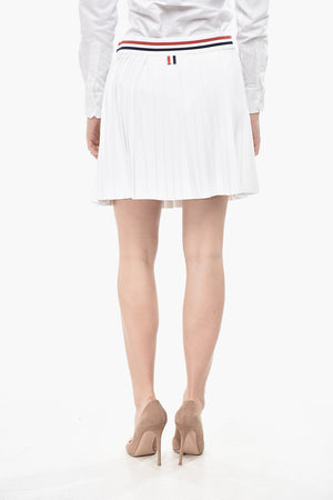 Pleated Knit Mini Skirt