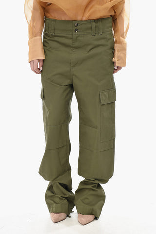 Cotton Cargo Pants With Ankle Drawstring