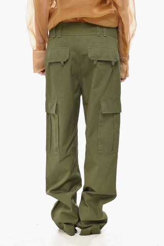 Cotton Cargo Pants With Ankle Drawstring