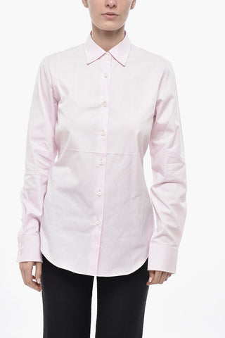 Camicia in Popeline con Parte Posteriore in Satin