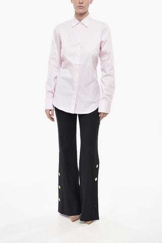 Camicia in Popeline con Parte Posteriore in Satin