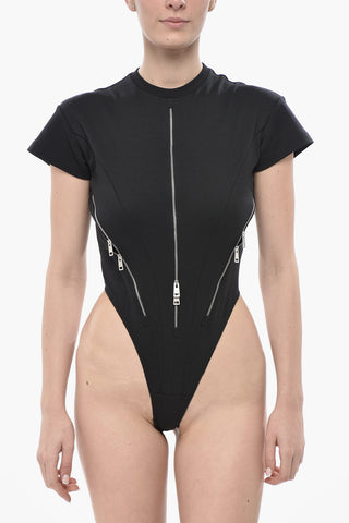 Kurzarm-Body Aus Jersey Mit Reißverschluss