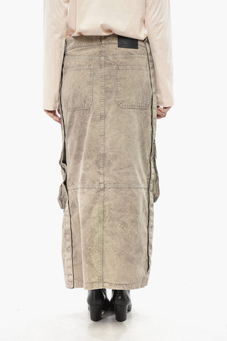 Gonna Cargo in Denim con Chiusure in Velcro