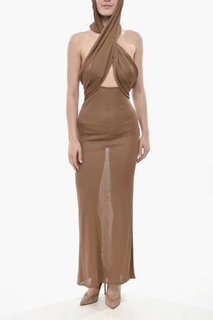 Viscose Sleeveless Dress with Hood