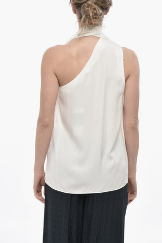 One-Shoulder-Top aus Viskose mit Bindeband am Hals