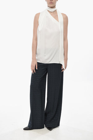 Top Monospalla in Viscosa con Dettaglio Tie Neck