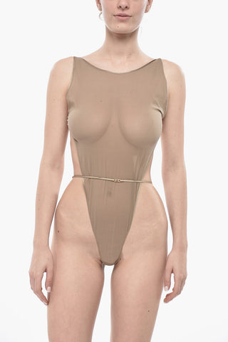 Body in Sheer di Seta con Schiena Scoperta