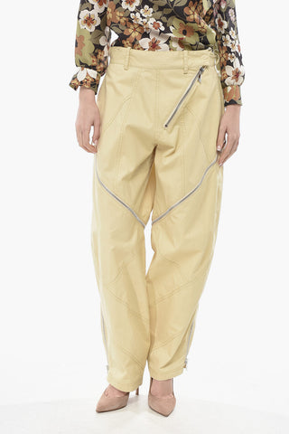 Cotton-Blend Trousers With Cross Zips