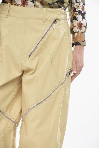 Cotton-Blend Trousers With Cross Zips