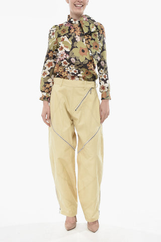 Cotton-Blend Trousers With Cross Zips