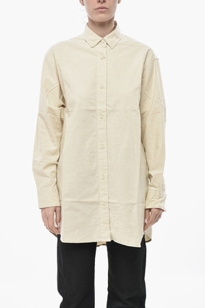 ESSENTIALS Solid-Color Shirt with Button-Down Collar