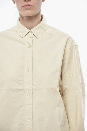 ESSENTIALS Solid-Color Shirt with Button-Down Collar