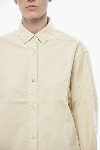 ESSENTIALS Solid-Color Shirt with Button-Down Collar