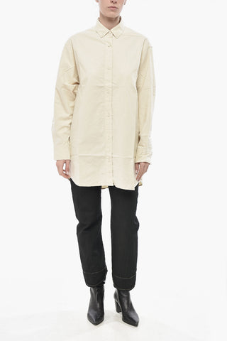 ESSENTIALS Solid-Color Shirt with Button-Down Collar