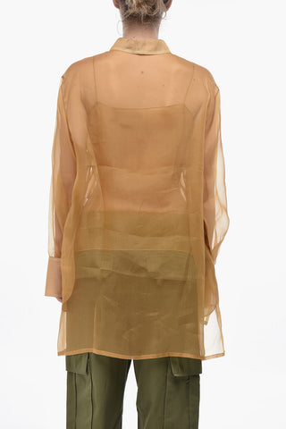 실크 오간자 셔츠와 슬립