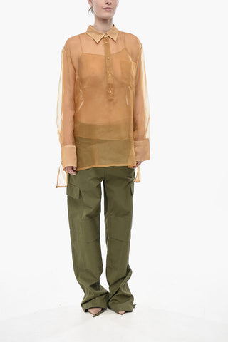 실크 오간자 셔츠와 슬립