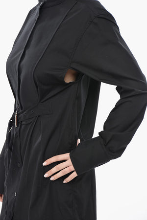 Chemisier Tuxedo in Popeline con Cintura